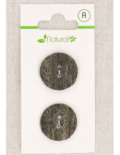 Cartão de 2 botões cinza 20 mm 2 furos - Texturizados