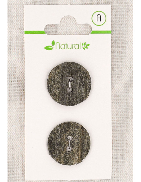 Cartão de 2 botões cinza 20 mm 2 furos - Texturizados
