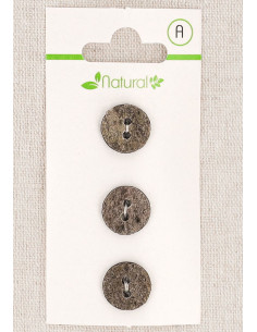 Cartão de 3 botões cinza 13 mm 2 furos - Texturizados