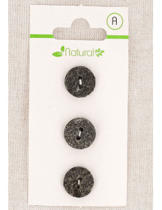 Cartão de 3 botões cinza 13 mm 2 furos - Texturizados