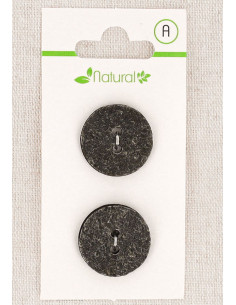 Cartão de 2 botões cinza 20 mm 2 furos - Texturizados