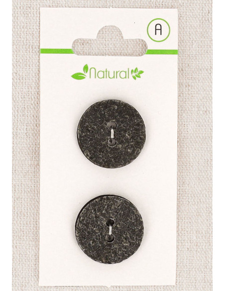 Cartão de 2 botões cinza 20 mm 2 furos - Texturizados
