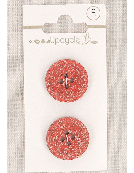 Cartão de 2 botões vermelhos 20 mm 4 furos - Fantasias
