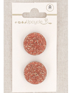 Cartão de 2 botões de cobre 20 mm com haste - Fantasias