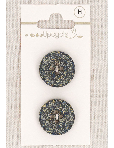Cartela de 2 botões azul petróleo 20 mm 4 furos - Fantasias