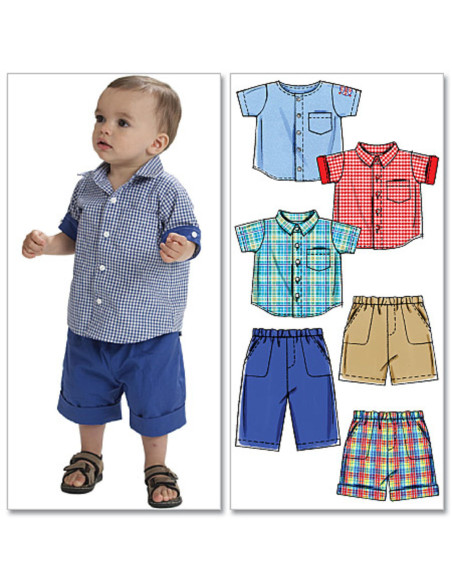 Padrão de camisa, calção e calça