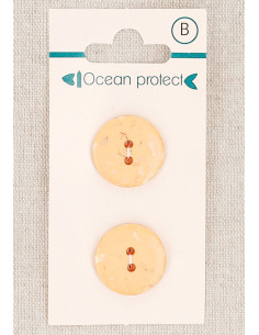 Cartela de 2 botões salmão 18 mm 2 furos - Planos
