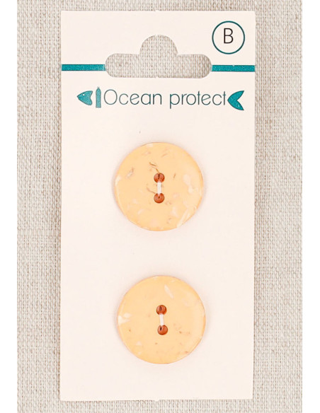 Cartela de 2 botões salmão 18 mm 2 furos - Planos