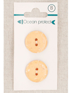 Cartela de 2 botões salmão 20 mm 2 furos - Planos