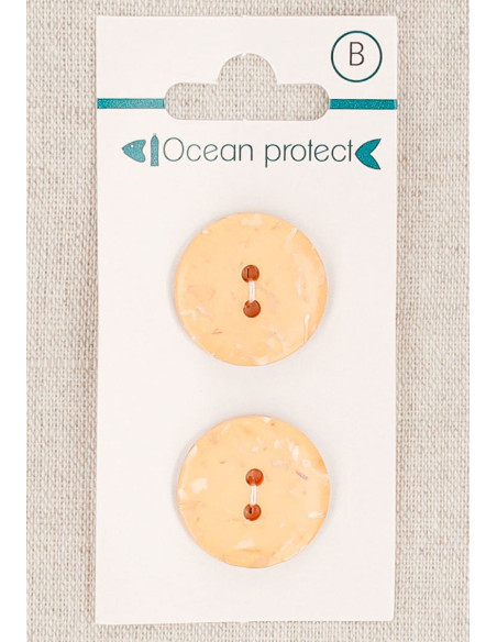 Cartela de 2 botões salmão 20 mm 2 furos - Planos