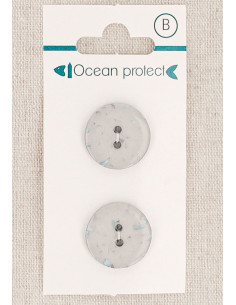 Cartão de 2 botões cinza 18 mm 2 furos - Planos