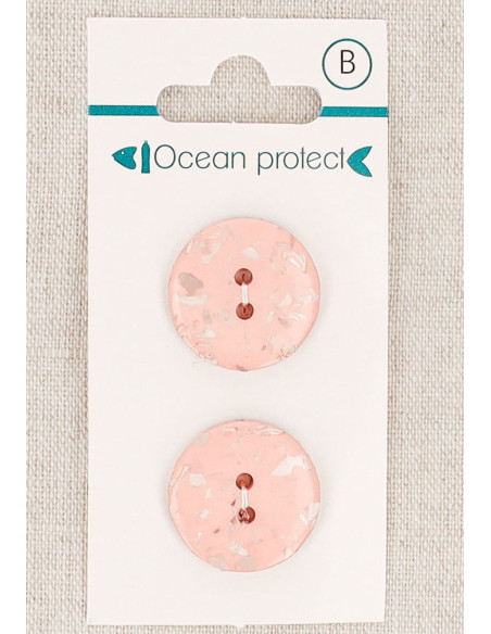 Cartela de 2 botões rosa 20 mm 2 furos - Planos