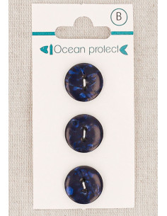 Cartão de 3 botões marinho 15 mm 2 furos - Planos