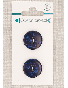 Cartão de 2 botões marinho 18 mm 2 furos - Planos