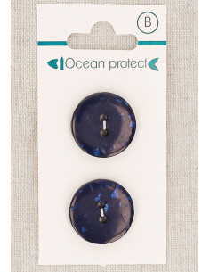 Cartão de 2 botões marinho 20 mm 2 furos - Planos