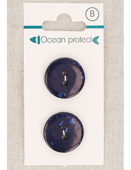 Cartão de 2 botões marinho 20 mm 2 furos - Planos