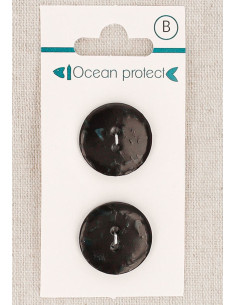 Cartão de 2 botões pretos 20 mm 2 furos - Planos