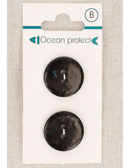 Cartão de 2 botões pretos 20 mm 2 furos - Planos