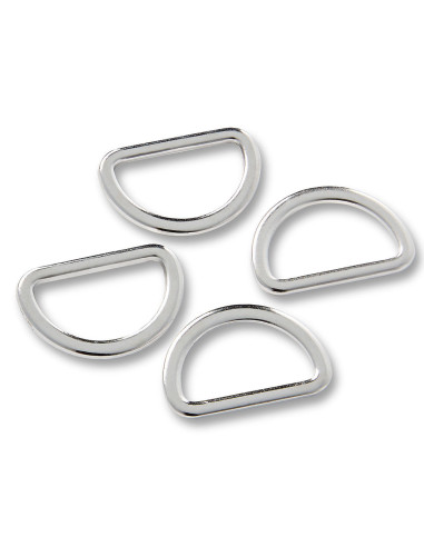 Caixa de 4 anéis em D - Prata 20 mm