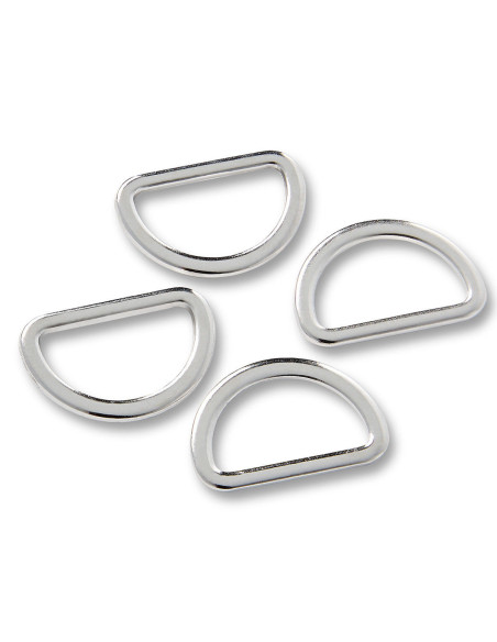 Caixa de 4 anéis em D - Prata 20 mm