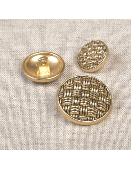 Botão com cauda de metal trançado - Ouro