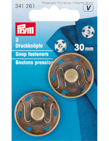 Botões de pressão para costurar 30 mm - Bronze