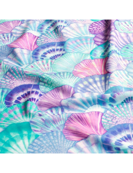 Tecido lycra maiô - Concha azul