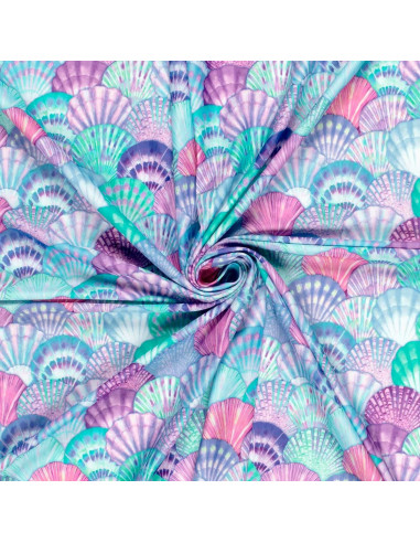 Tecido lycra maiô - Concha azul