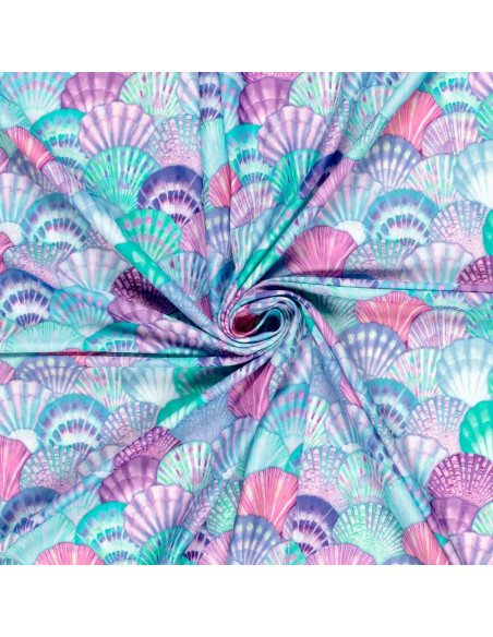 Tecido lycra maiô - Concha azul