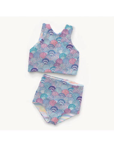Tecido lycra maiô - Concha azul