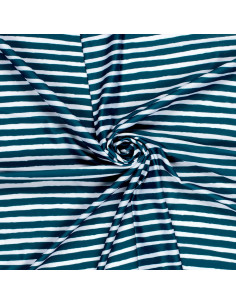 Tecido lycra fato de banho - Riscas azul petróleo 2