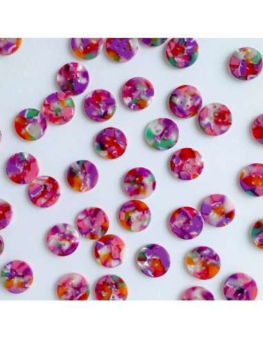 Pacote de 10 botões em biorresina 20 mm 4 furos - Bloom