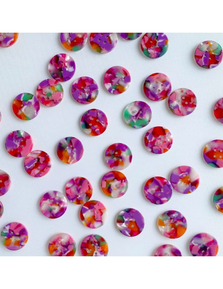Pacote de 10 botões em biorresina 20 mm 4 furos - Bloom