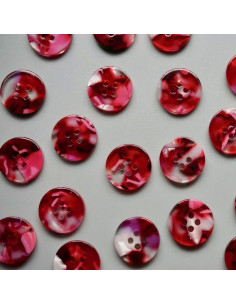 Pacote de 15 botões em biorresina 15 mm 4 furos - Cherry Bomb 2