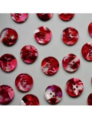 Pacote de 15 botões em biorresina 15 mm 4 furos - Cherry Bomb