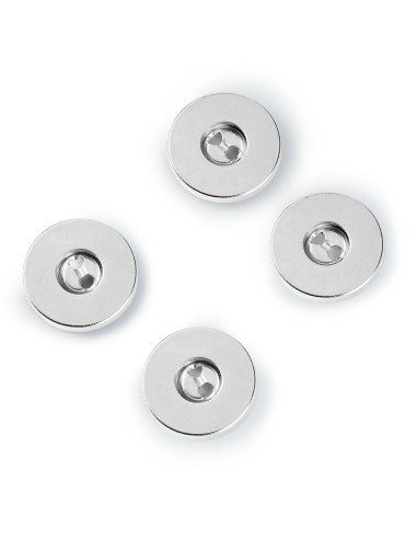 Conjunto de 3 botões magnéticos para costurar - Prata