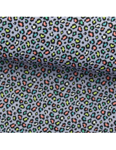 Tecido lycra maiô - Leopardo roxo