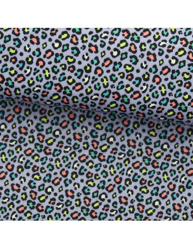 Tecido lycra maiô - Leopardo roxo