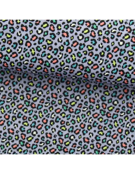 Tecido lycra maiô - Leopardo roxo