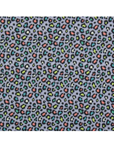 Tecido lycra maiô - Leopardo roxo 2