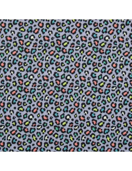 Tecido lycra maiô - Leopardo roxo
