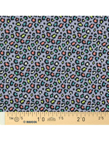 Tecido lycra maiô - Leopardo roxo