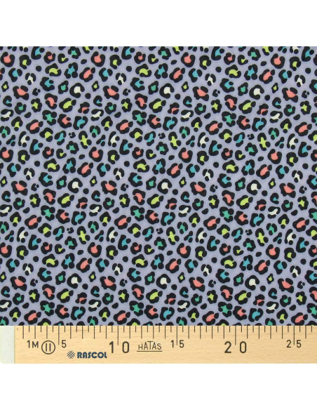 Tecido lycra maiô - Leopardo roxo
