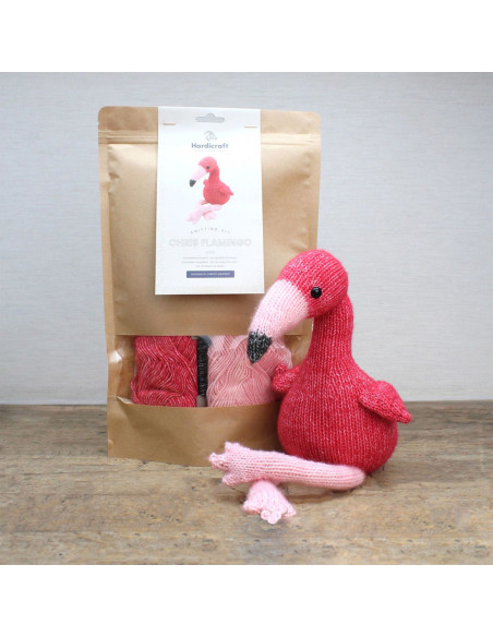 Kit de tricô - Chris o flamingo rosa