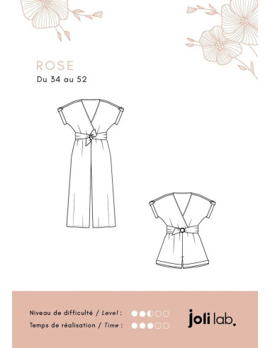 Padrão de macacão Rose - Joli Lab