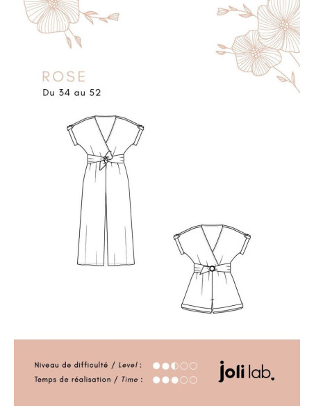 Padrão de macacão Rose - Joli Lab