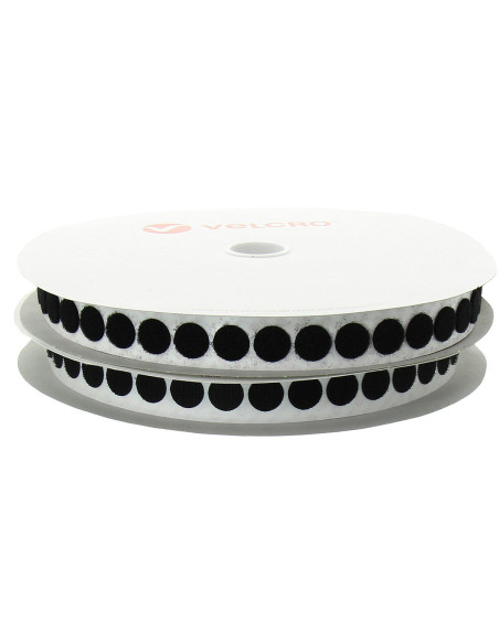 Pastilhas VELCRO® Brand pretas - Rolo de 25 m - Ø 19 mm