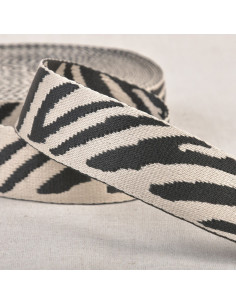 Correia para animais - Zebra cru e preto