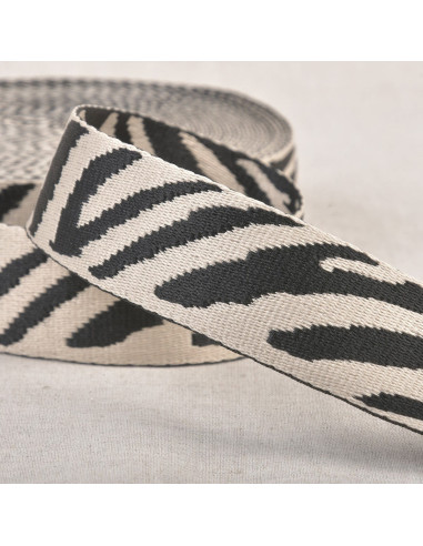 Correia para animais - Zebra cru e preto