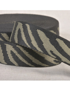 Correia para animais - Zebra cáqui e preto